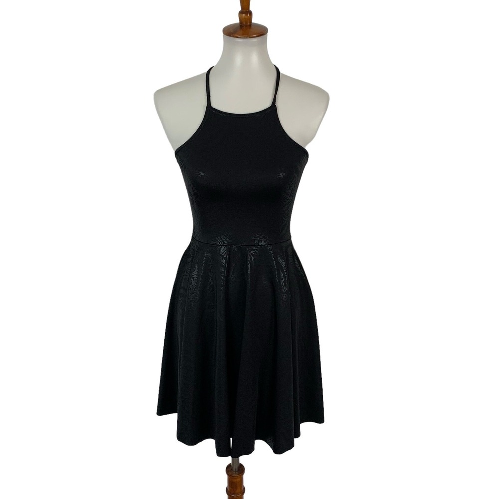 Blackmilk Women's Skater Dress Small Black Stretch Gothic Y2K Party Mini